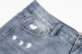 Gallery Dept High Street Contrast Color Splicing Broken Holes Casual Jeans