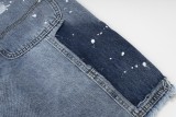 Gallery Dept New Washed Speckled Jeans Loose Tassel Edge Capris Shorts