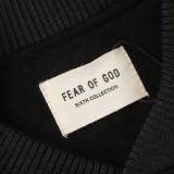 Fear of God Contrast Leather Patchwork Jacket Casual Logo Embroidery Coat