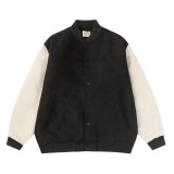 Fear of God Contrast Leather Patchwork Jacket Casual Logo Embroidery Coat