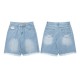 Gallery Dept Washed Loose Fit Jeans With Fringe Edge Cropped Shorts