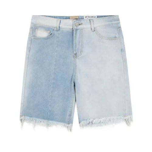 Gallery Dept Gradient Loose Jeans With Fringe Edge Quarter Shorts
