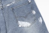 Gallery Dept High Street Contrast Color Splicing Broken Holes Casual Jeans