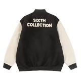 Fear of God Contrast Leather Patchwork Jacket Casual Logo Embroidery Coat