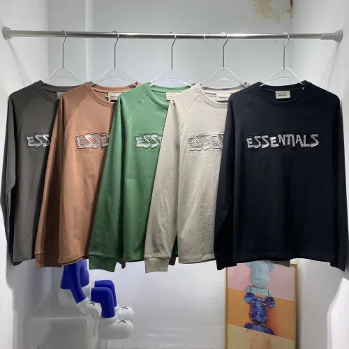 Fear of God 3D Silicone Letter Long Sleeved T-shirt Unisex Casual Loose Round Neck Top
