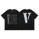 Vlone Fashion Letter Print Short Sleeve Unisex Street Casual Cotton T-shirt