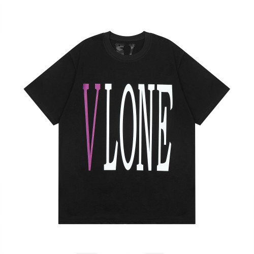 Vlone New Multicolor Letter Print Cotton T-shirt Unisex Casual Crew Neck Short Sleeve
