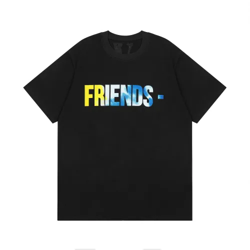 Vlone Fashion Breathable Colorful Letter Print Short Sleeve Unisex Street T-shirt