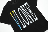 Vlone New Fashion Colorful Letter Print Short Sleeve Unisex Casual Cotton T-shirt