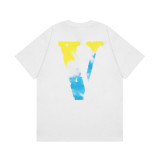 Vlone Fashion Breathable Colorful Letter Print Short Sleeve Unisex Street T-shirt