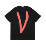 Vlone Unisex Casual Cotton T-shirt Street Fashion Oversized Crew Neck Short Sleeve