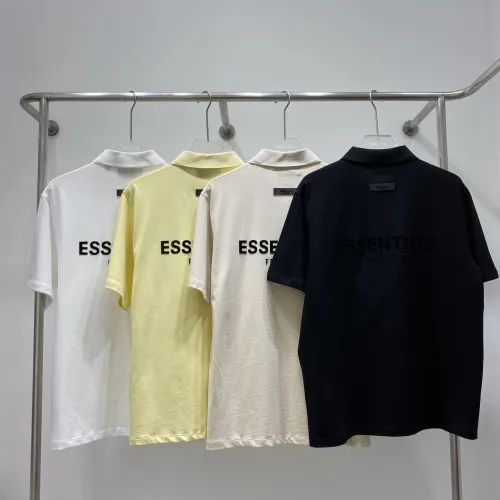 Fear of God Flocking Letter Logo Lapel Collar Polo Shirt Casual Cotton Short Sleeve