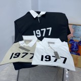 Fear of God Classic Flocking Digital Lapel Collar Polo Shirt Casual Cotton Short Sleeve