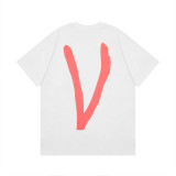 Vlone Unisex Casual Cotton T-shirt Street Fashion Oversized Crew Neck Short Sleeve