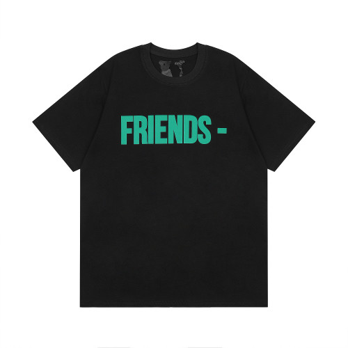 Vlone Fashion New Friends Letter Print Short Sleeve Unisex Classic Lightweight T-shirt