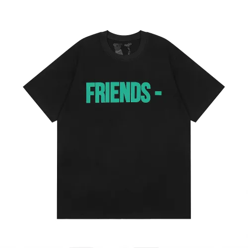 Vlone Fashion New Friends Letter Print Short Sleeve Unisex Classic Lightweight T-shirt