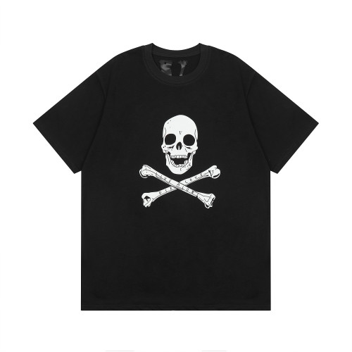 Vlone Fashion Skull Print Short Sleeve Unisex Casual Street Cotton T-Shirt