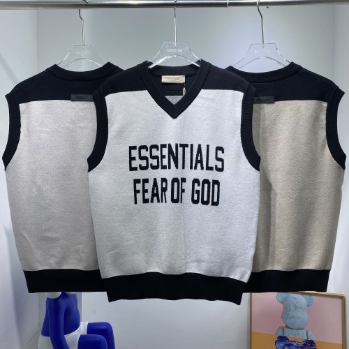 Fear of God High Street Embroidered Letter Knitted Sleeveless Sweater