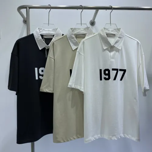 Fear of God Classic Flocking Digital Lapel Collar Polo Shirt Casual Cotton Short Sleeve