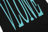 Vlone New Fashion Letter Print Cotton T-shirt Unisex Street Oversized Short Sleee
