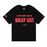 Hellstar BEAT US Slogan Printed Short Sleeves Unisex Casual Loose T-shirt