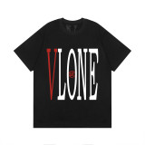 Vlone Fashion Classic Print Short Sleeve Unisex Street Oversized Cotton T-shirt