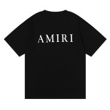 Amiri Classic Letter Print T-shirt Unisex Loose Casual Short Sleeves