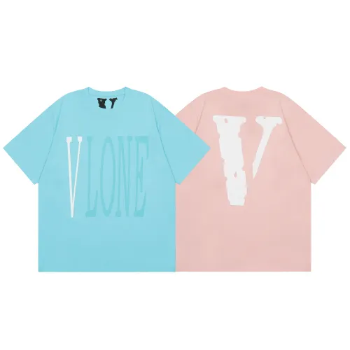 Vlone Fashion Youth Campus Style Short Sleeve Unisex Casual Classic Cotton T-shirt