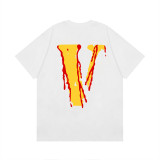 Vlone New Fashion Smile Face Pattern Print Casual Classic Short Sleeve