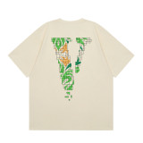 Vlone Unisex Fashion Print T-shirt Casual Lightweinght Crew Neck Cotton Short Sleeve