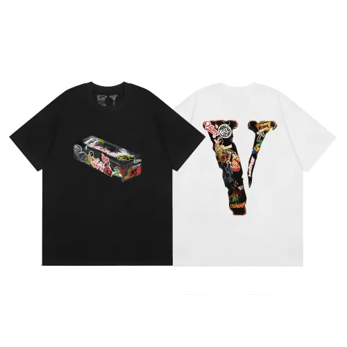 Vlone Fashion Unisex Crew Neck Short Sleeve Casual Street Solid Cotton T-Shirt
