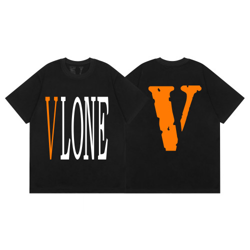 Vlone Fashion Casual Colorful Print Short Sleeve Classic Solid Cotton T-shirt