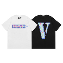 Vlone New Fashion Colorful Letter Print Short Sleeve Unisex Street Style T-shirt
