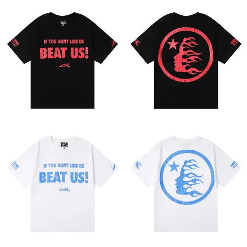 Hellstar BEAT US Slogan Printed Short Sleeves Unisex Casual Loose T-shirt