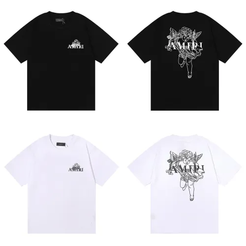 Amiri High Street Style Angel Cupid Foam Print T-shirt Unisex Classic Casual Short Sleeves