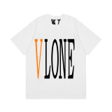 Vlone Fashion Casual Colorful Print Short Sleeve Classic Solid Cotton T-shirt