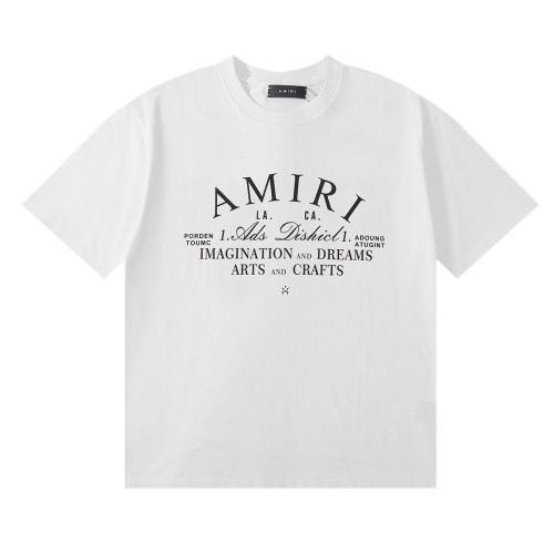 Amiri High Street Slogan Print T-shirt Unisex Classic Casual Short Sleeves