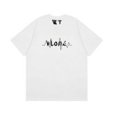 Vlone Casual Vintage Print T-shirt Unisex New Street Style Solid Cotton Short Sleeve