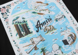 Amiri High Street California Hawaiian Print T-shirt Unisex Classic Casual Short Sleeves