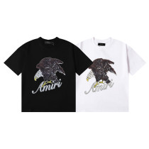 Amiri High Street Eagle Printed T-shirt Unisex Casual Loose Short Sleeves