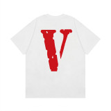 Vlone Unisex Fashion Colorful Print T-shirt Casual Street Solid Short Sleeve