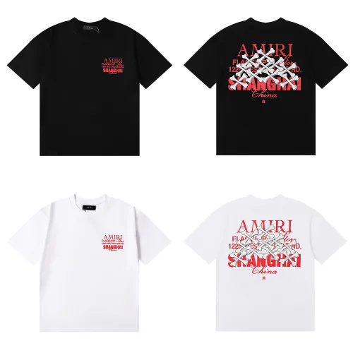 Amiri Fashion Bone Print T-shirt Unisex Classic Casual Short Sleeves