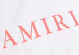 Amiri Classic Letter Print T-shirt Unisex Loose Casual Short Sleeves