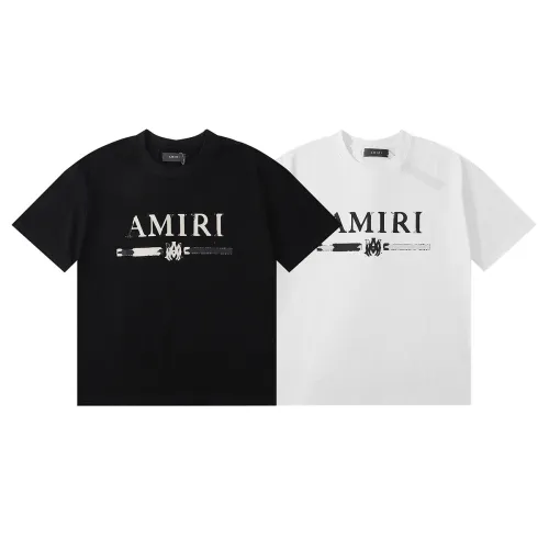 Amiri Classic Letter Print T-shirt Unisex Casual Short Sleeves