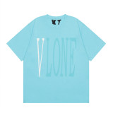 Vlone Fashion Youth Campus Style Short Sleeve Unisex Casual Classic Cotton T-shirt