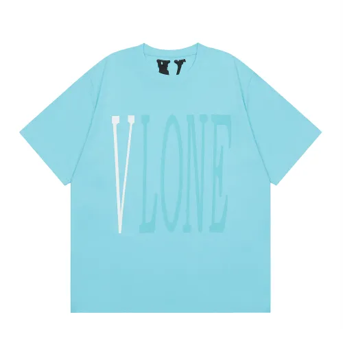 Vlone Fashion Youth Campus Style Short Sleeve Unisex Casual Classic Cotton T-shirt