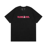 Vlone New Letter Print Cotton T-shirt Unisex Casual Loose Solid Short Sleeve