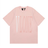 Vlone Fashion Youth Campus Style Short Sleeve Unisex Casual Classic Cotton T-shirt