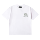 Amiri Records Light Green Printed T-shirt Unisex Classic Casual Short Sleeves