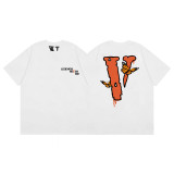 Vlone Classic Unisex Print Short Sleeve Fashion Casual Solid Cotton T-shirt